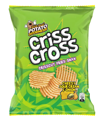 Picture of Criss Cross Crisscut Fries Cheesy Sour Cream and Onion 20g