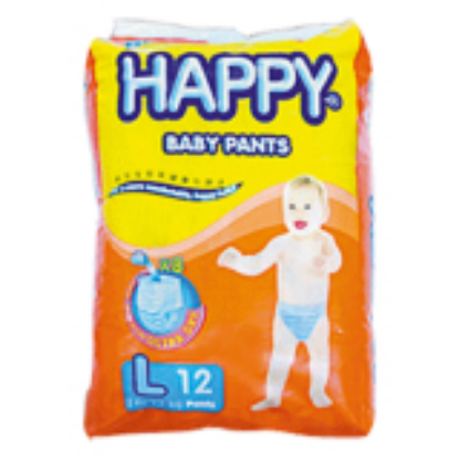 Show details for HAPPY DIAPER PANTS L 12'S Picture of HAPPY DIAPER PANTS L 12'S