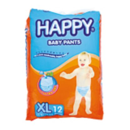 Show details for HAPPY DIAPER PANTS XL 12'S Picture of HAPPY DIAPER PANTS XL 12'S