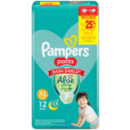 Show details for PAMPERS DIAPER BABY DRY PANTS XL 12'S-P Picture of PAMPERS DIAPER BABY DRY PANTS XL 12'S-P