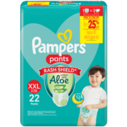 Show details for PAMPERS DIAPER BABY DRY PANTS XXL 22'S-P Picture of PAMPERS DIAPER BABY DRY PANTS XXL 22'S-P